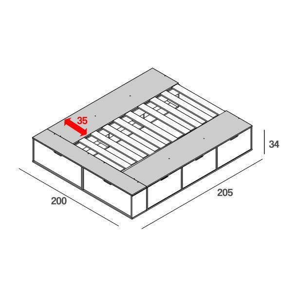 Cama Box Multifunción 200